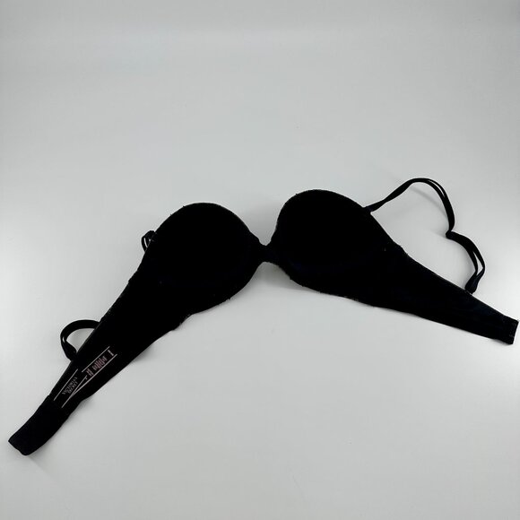 Victoria's Secret Very Sexy Womens Lace Push Up Black & Nude Bra Size 36B - Picture 3 of 9
